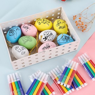 Trứng tô màu mini kèm bút màu cho bé , bé tô màu trứng