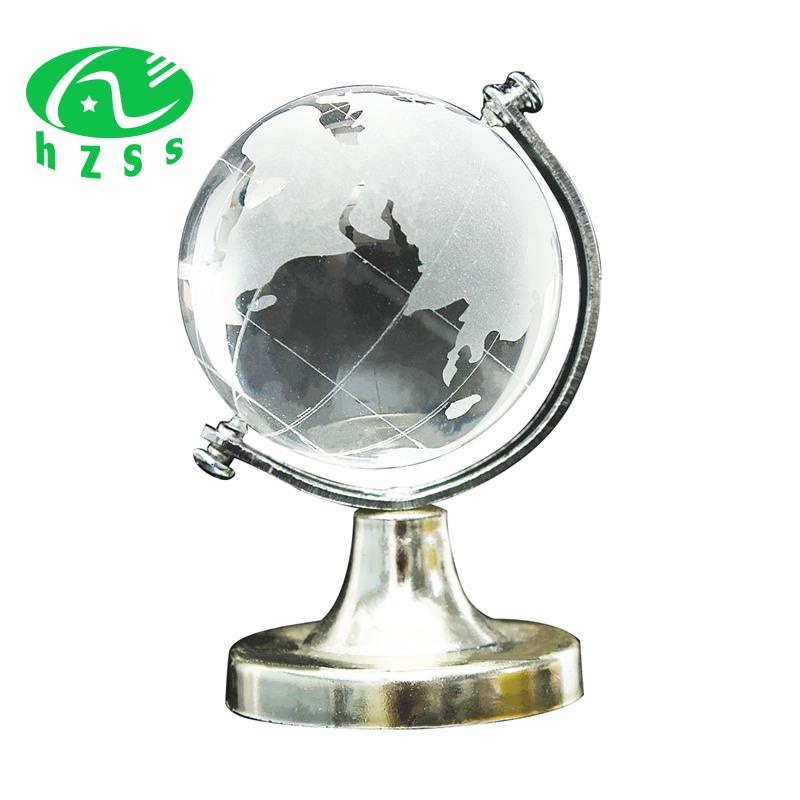 Quả Địa Cầu Pha Lê Bằng Thủy Tinh Mờ Có Giá Đỡ Để Bàn Trang Trí Nhà Cửa /