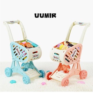 UUMIR Đồ chơi xe đẩy siêu thị mini bằng nhựa đáng yêu cho trẻ em