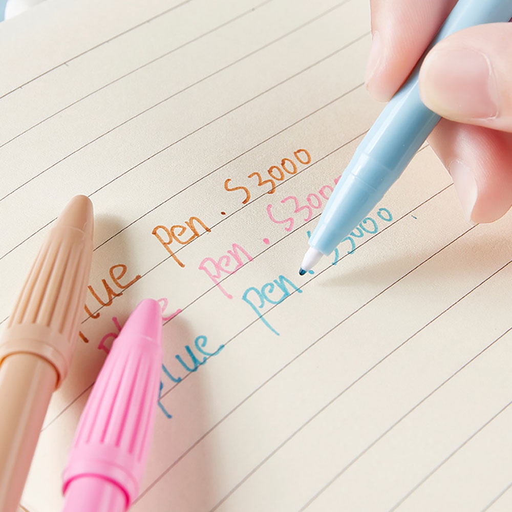 12 Cream Color Pens Set Art Marker Liner for Highlighting Painting Journal Fiber Pens Drawing Writing School