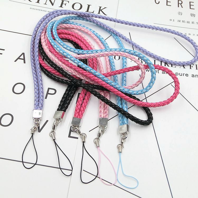 Ốp Điện Thoại Màu Trơn Có Dây Bện DIY 6 Màu Cho iPhone Android OPPO VIVO Huawei Xiaomi Redmi Samsung