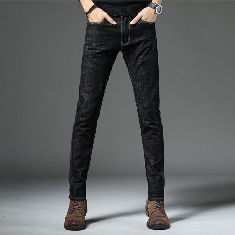 Quần jean nam co giãn dáng ôm Quần bò nam ống côn chuẩn form 3 màu 40-75Kg