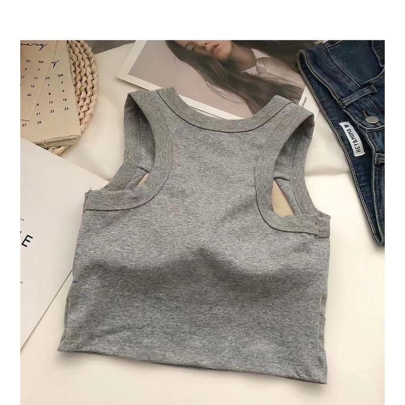 Áo Croptop Sát Nách Có Mút Đệm Ngực Phong Cách Thể Thao Hàng Mới Dành Cho Bạn Nữ