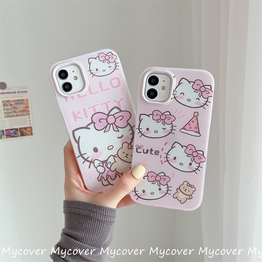 Ốp Điện Thoại Silicon Họa Tiết Hoạt Hình Hello Kitty Cho Iphone 11 12 13 14 Pro Max X Xr Xs 8 7 6 Plus SE 2020
