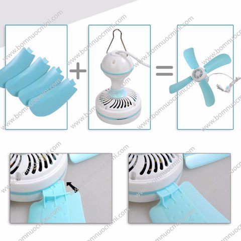Quạt trần mini, quạt ruồi ,quạt treo màn, treo mùng ( 4 cánh nhỏ)