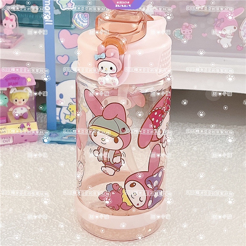 SANRIO Bình Nước 500ML In Họa Tiết Hoạt Hình Dễ Thương