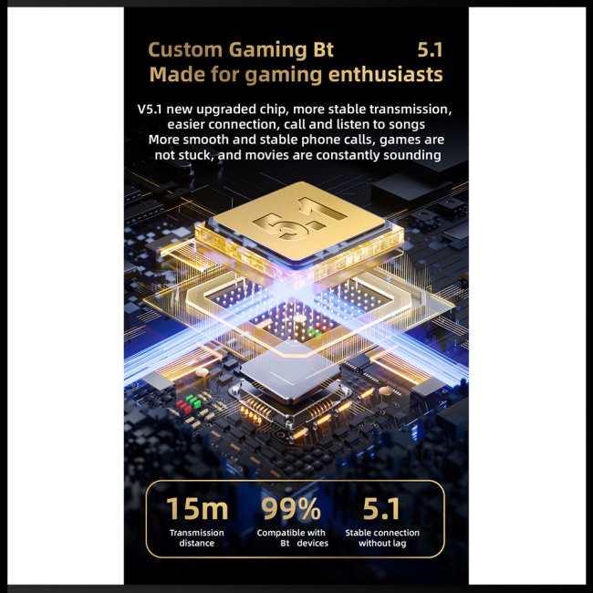 1 Cặp Tai nghe không dây Pro60 Tws Công Suất Thấp Dùng Chơi Game