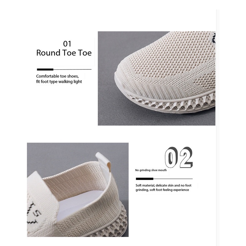 Hàng Có Sẵn Giày Lười Đế Bằng Thoáng Khí Thoải Mái Mùa Hè Có size Lớn Cho Nữ