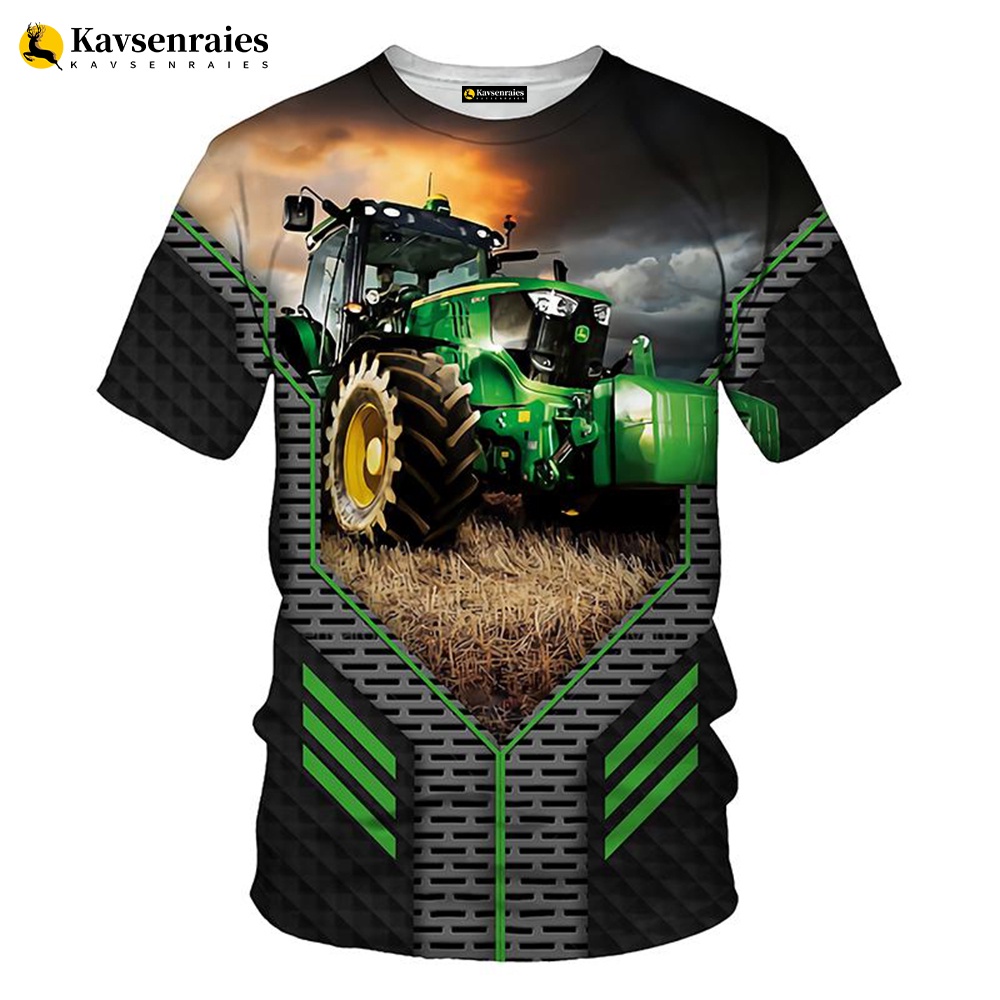 Áo Thun Tay Ngắn In Hình Xe Kéo 3D Thời Trang Mùa Hè Cho Nam Và Nữ