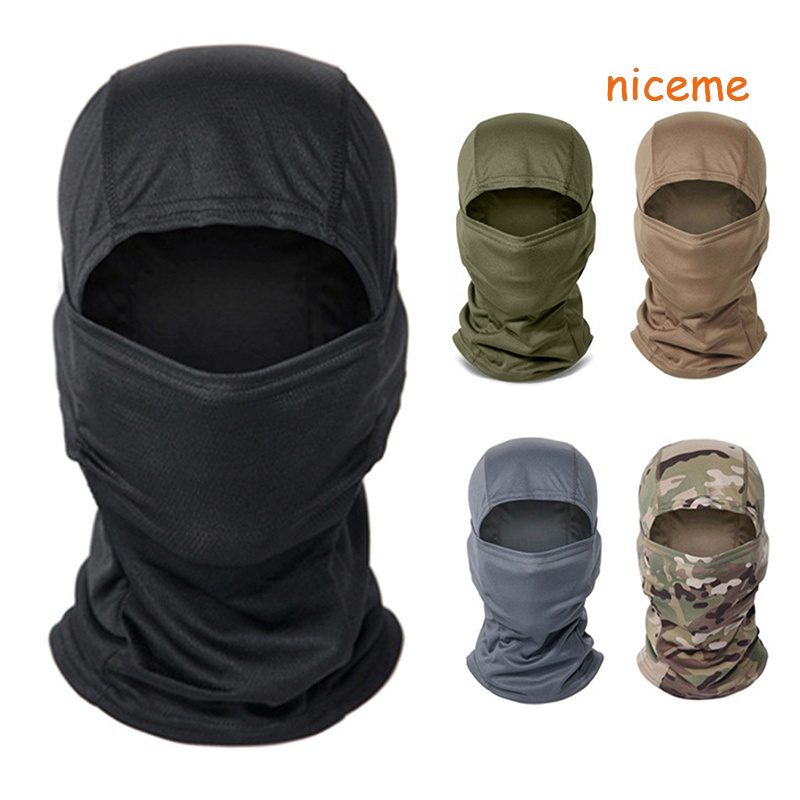 Niceme Mũ Trùm Đầu Che Phủ Cổ Chống Nắng Họa Tiết Rằn Ri Dùng Khi Đi Xe Đạp / Săn Bắn