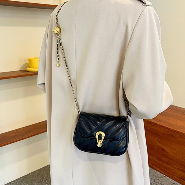 Túi Đeo Vai Dây Xích Màu Đen / Trắng Thời Trang Cao Cấp Cho Nữ