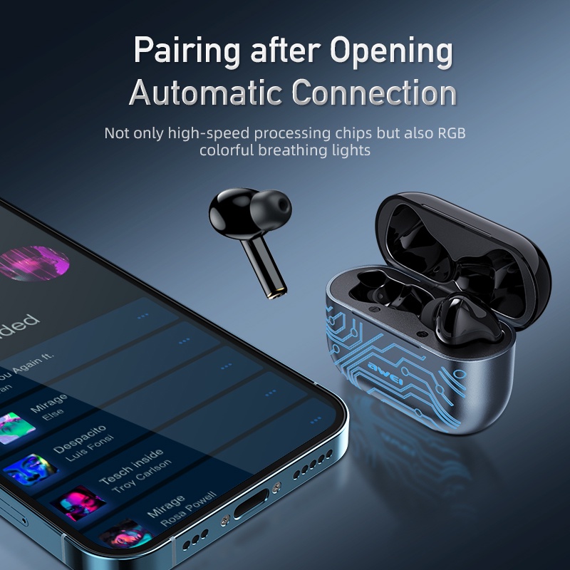 Tai Nghe Nhét Tai Bluetooth Awei T29 Pro TWS Chống Nước IPX6 Điều Khiển Cảm Ứng Có Đèn