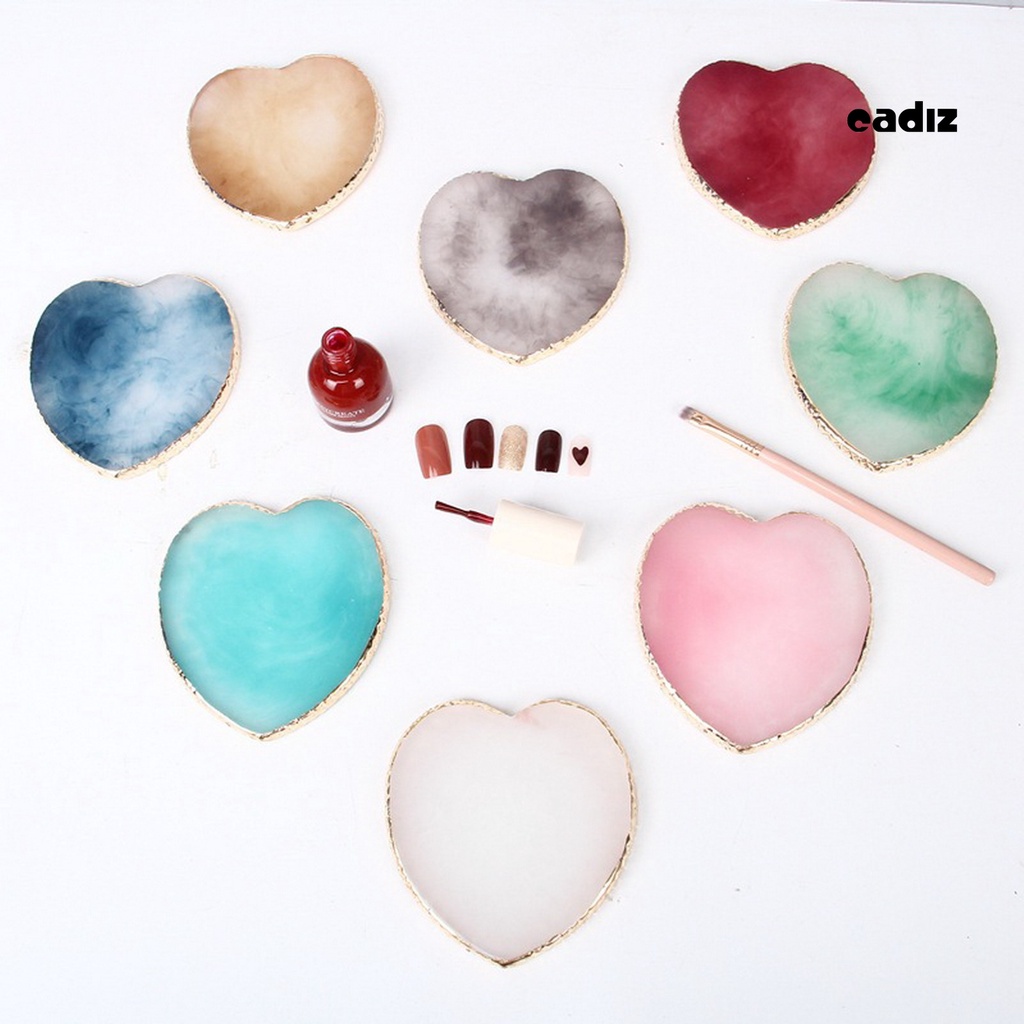 Bảng Pha Màu Vẽ Móng Nghệ Thuật Viền Tròn Trái Tim Phong Cách Nhật Bản