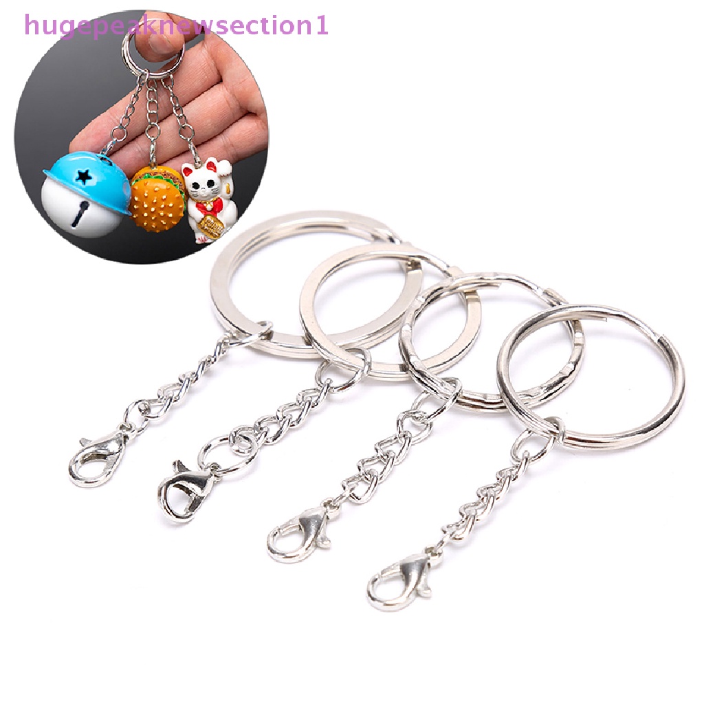 Set 10 Vòng Bạc Đánh Bóng Làm Móc Khóa diy