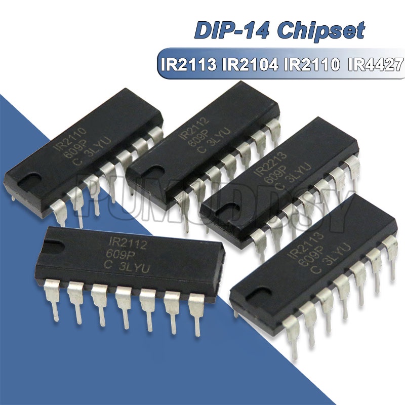 Set 5 Chip IC IR21104PBF IR2113PBF IR2110PBF IR4427PBF DIP-14 IR2104 IR2113 IR2110 IR4427 DIP IC Chuyên Dụng