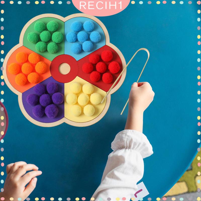 [Recih] Trò Chơi Hạt Gỗ Cảm Biến Kỹ Năng Động Cơ Mịn Phân Loại Montessori Giáo Dục Cho Bé