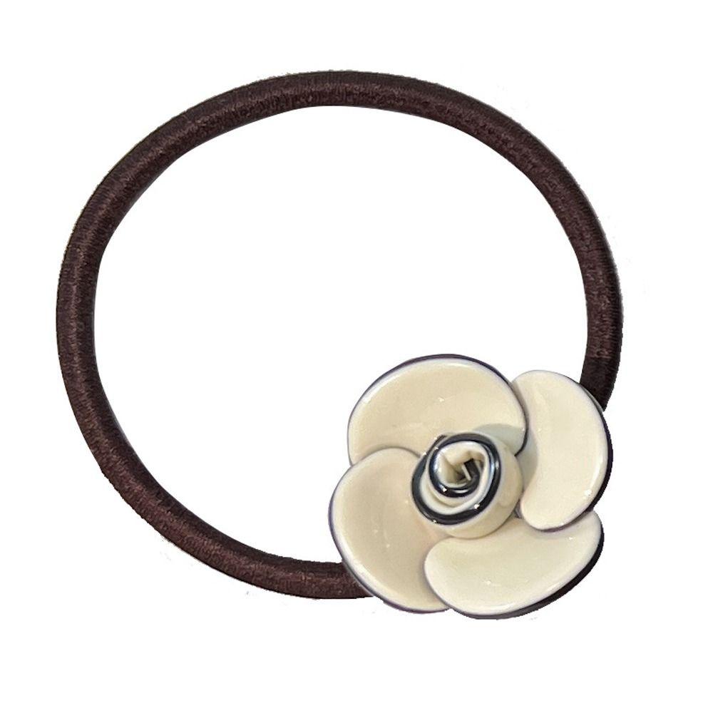 DANES Dây Buộc Tóc Cao Su Họa Tiết Hoa Trà Phong Cách Hàn Quốc Thời Trang
