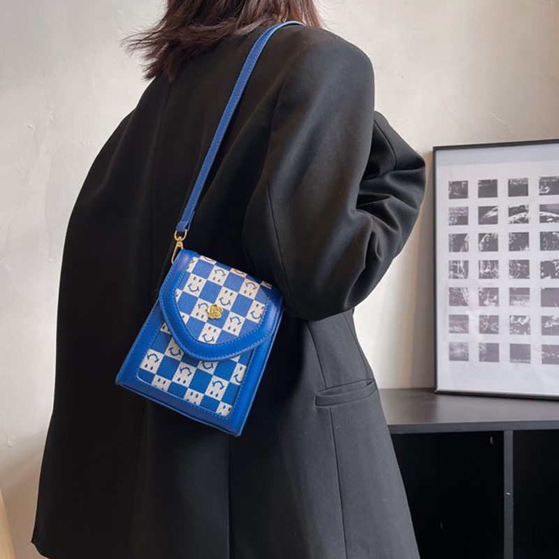 Túi Đeo Chéo Nhỏ Họa Tiết Caro retro Chất Lượng Cao Thời Trang Cho Nữ