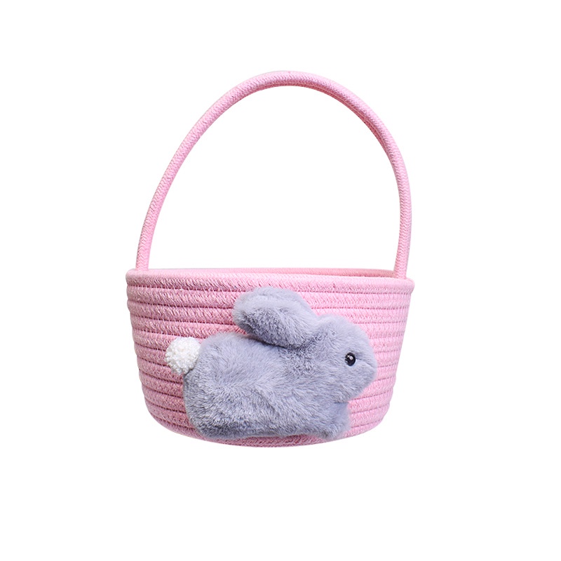 Bololo Giỏ Đựng Đồ Bằng Dây cotton Bện Hình Thỏ Mặt Trăng Một Tuổi