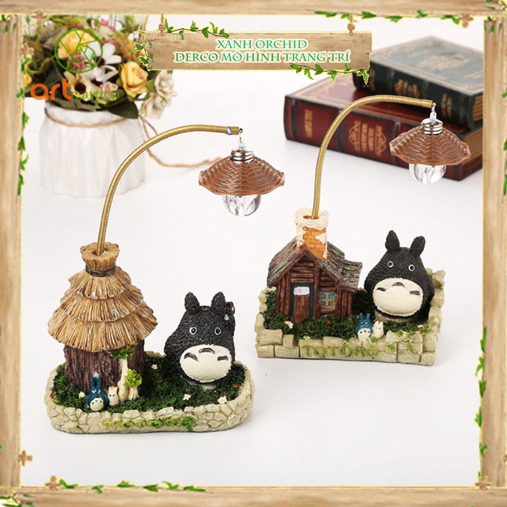 Mô Hình Tiểu Cảnh "Ngôi Nhà Mèo Totoro Mini" Đèn Ngủ Trang Trí Phòng Ngủ Nhựa Thủ Công Mỹ Nghệ, Quà Tặng Sinh Nhật