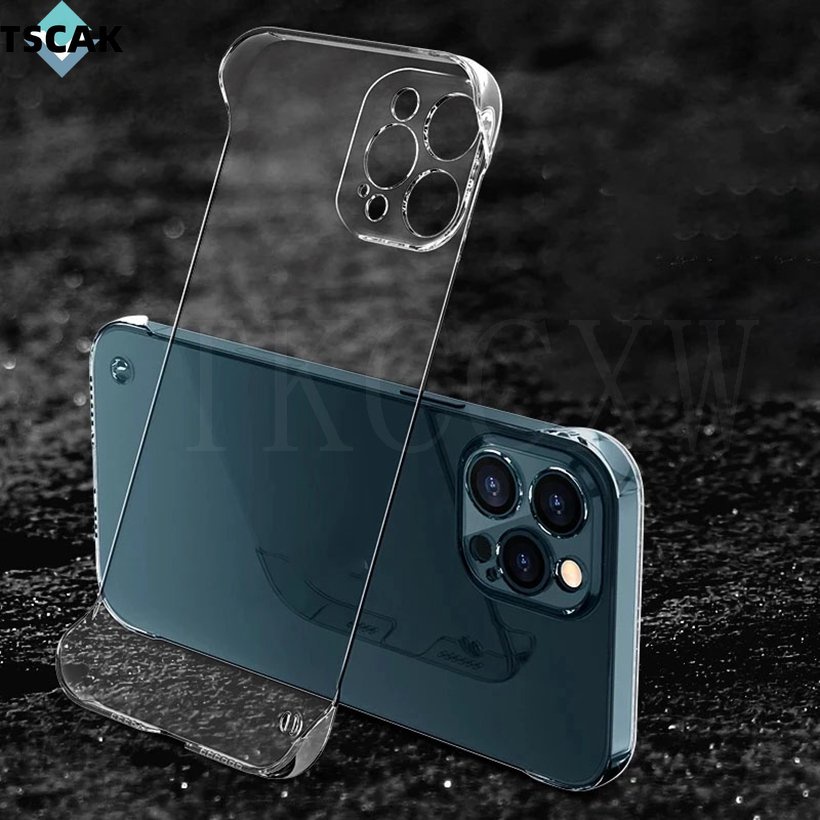 Ốp Điện Thoại Nhựa Cứng Trong Suốt Không Viền Cho iphone 15 pro 15 pro max 15 plus