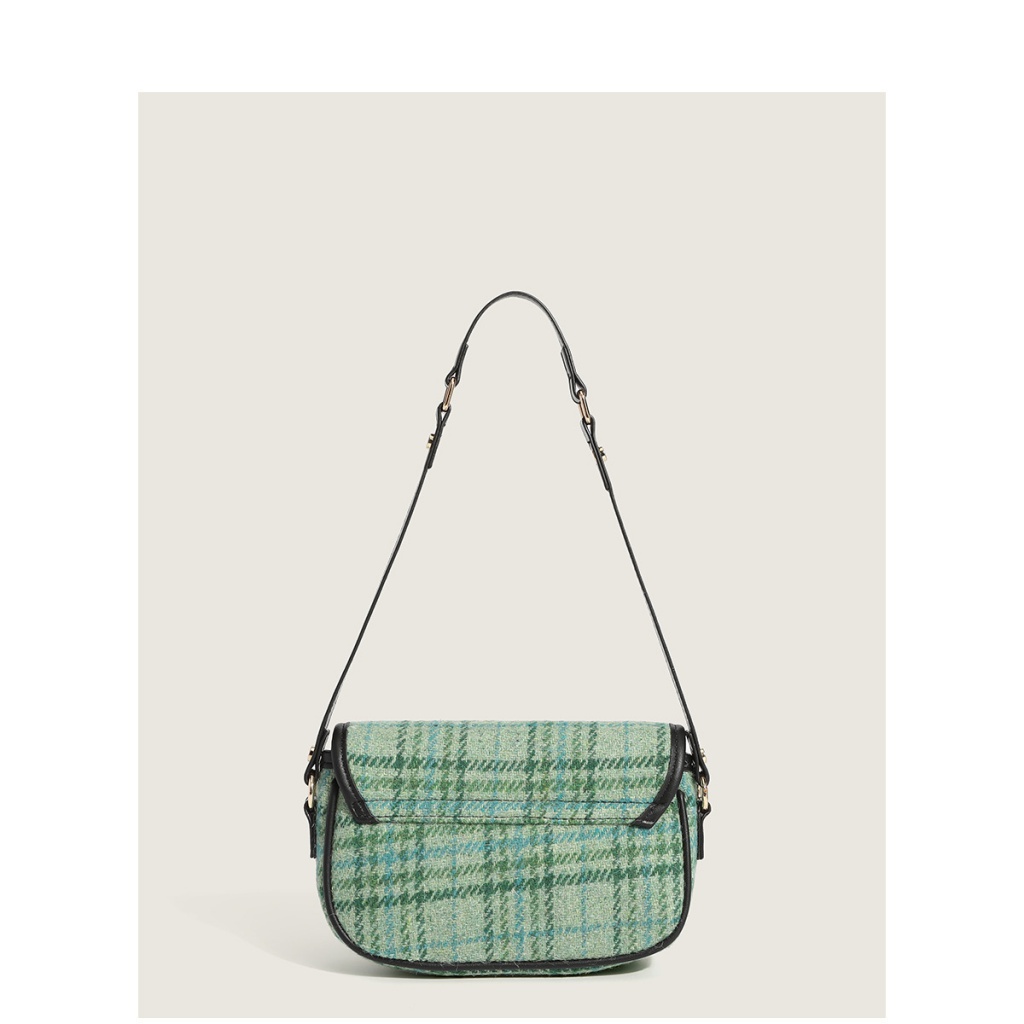 Túi Xách Đeo Dưới Cánh Tay Kẻ Sọc Màu Sắc Tương Phản Cá Tính Cho Nữ