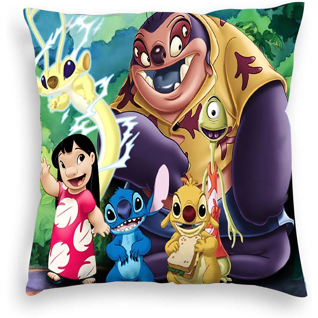 Vỏ Gối 45 * 45cm 45 * 45cm In Họa Tiết Hoạt Hình Stitch Đáng Yêu Trang Trí Nội Thất