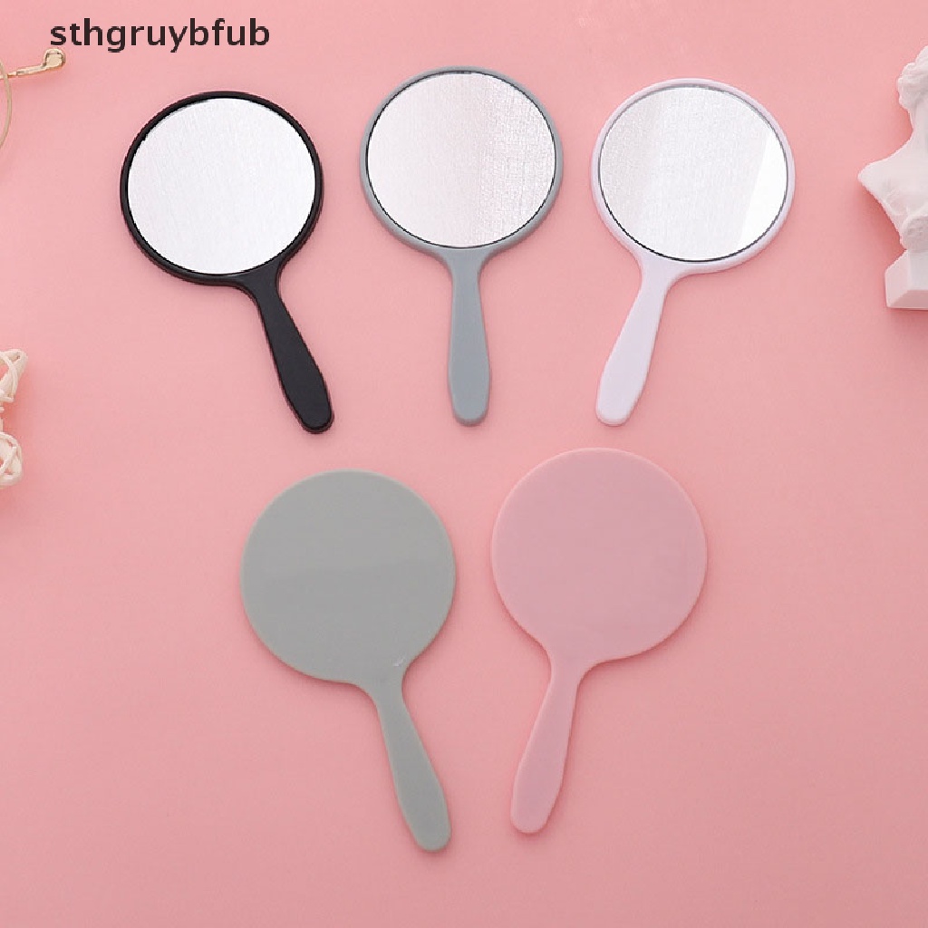 Gương Trang Điểm Cầm Tay Hình Tròn Có Tay Cầm Tiện Lợi
