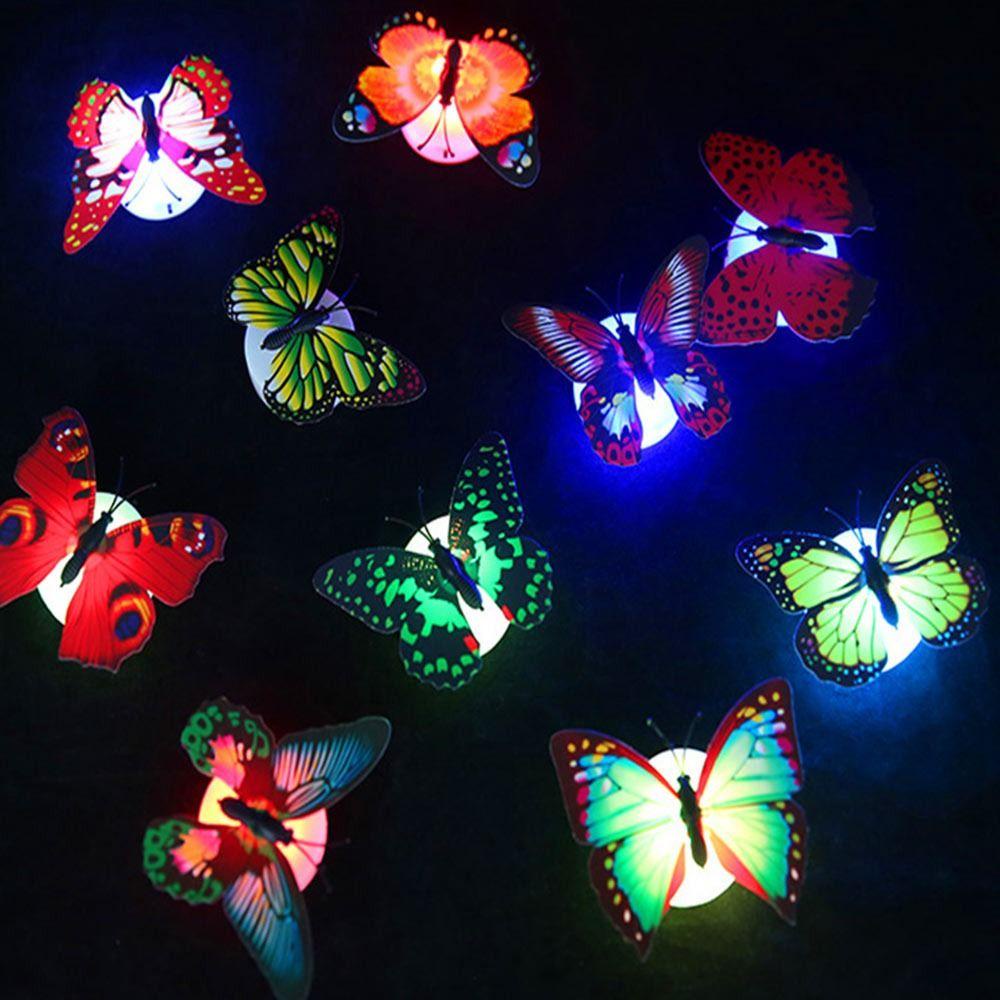 1 Set 5 Đèn LED Hình Bươm Bướm Nhiều Màu Sắc Dùng Trang Trí Phòng Ngủ