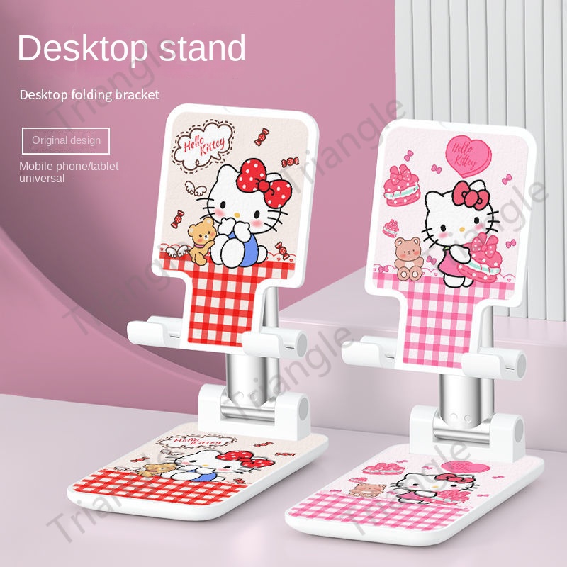 Giá Đỡ Điện Thoại Di Động ipad Để Bàn Có Thể Gập Lại Họa Tiết Hello Kitty Dễ Thương