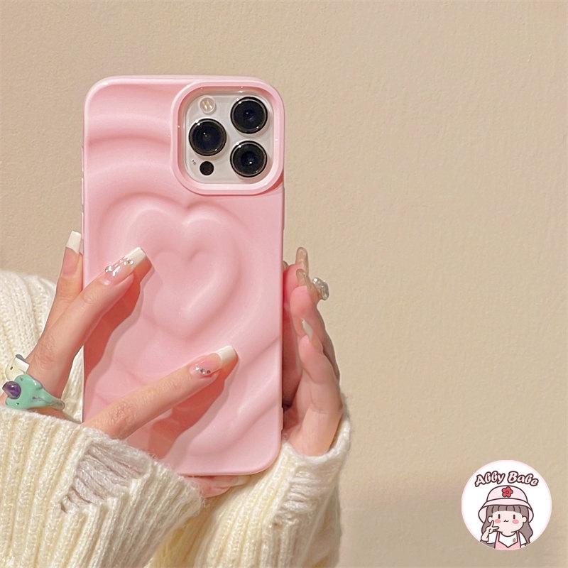 Ốp Điện Thoại TPU Mềm Hình Trái Tim 3D Chống Mồ Hôi Cho IPhone 14 Pro Max 13 12 11 Pro Max