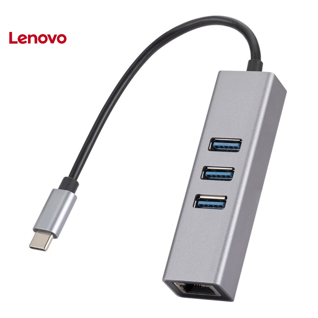 Bộ chuyển đổi mạng LENOVO Gigabit Ethernet 4 trong 1 nhiều cổng USB 3.0 Type-C sang RJ45 cho máy tính