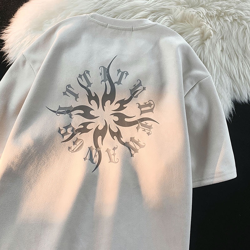 Hiixivi [Hàng Có Sẵn] Áo Thun Cotton Tay Ngắn Dáng Rộng In Hình Đồ Họa Phong Cách Hàn Quốc Thời Trang Nữ Đường Phố