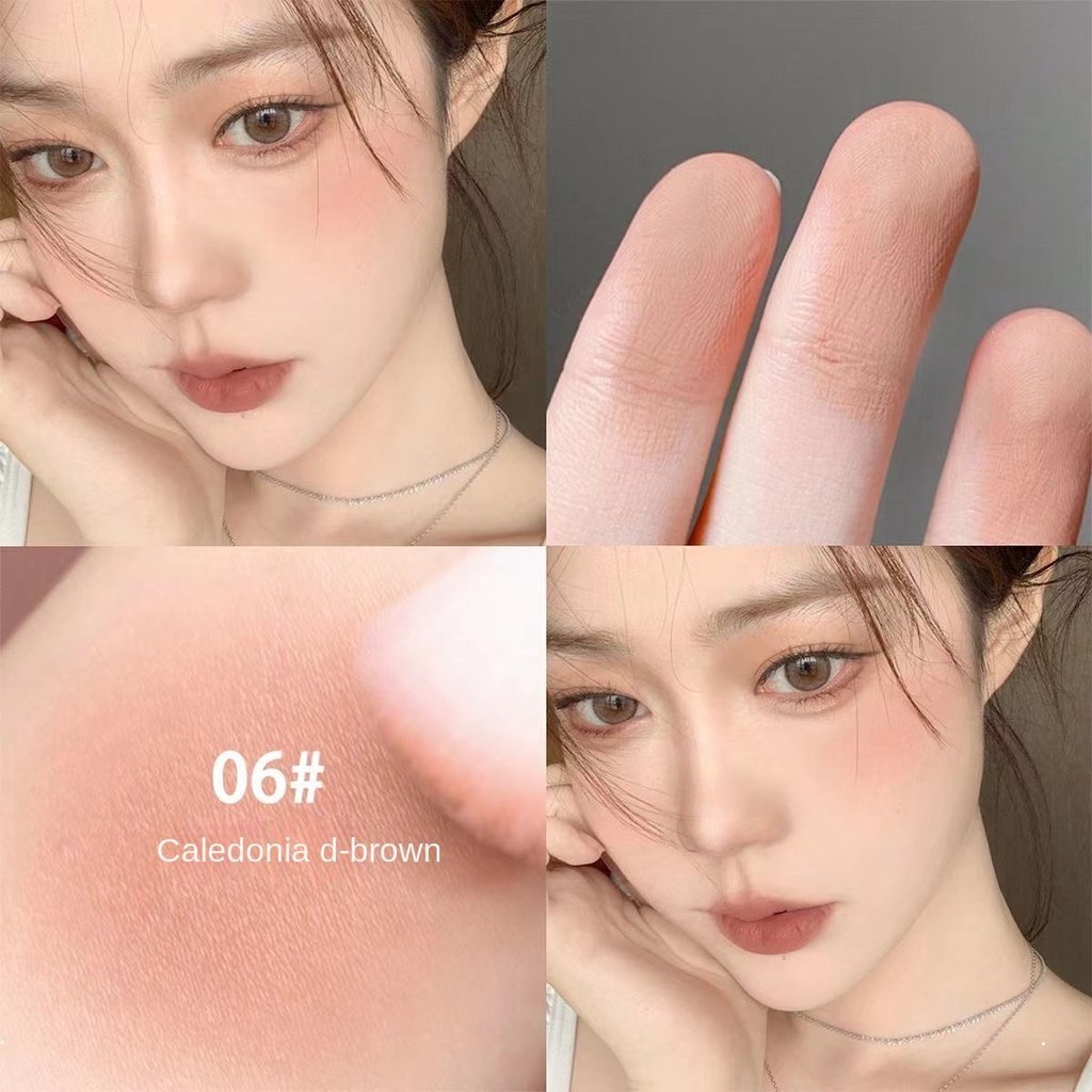 Phấn má hồng đơn sắc làm sáng tự nhiên lâu trôi kháng nước không dễ phai 6 màu tùy chọn