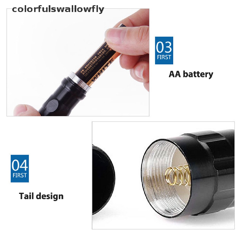 Colorfulswallowfly Mini Led Flashlight Waterproof Lanterna Zoomable For Hung Camp Outdoor Tool CSF