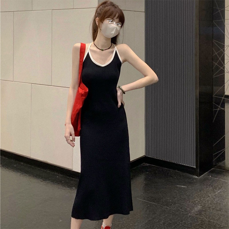 Đầm Dài Hai Dây Dáng Ôm Gợi Cảm Thời Trang Mùa Hè Phong Cách Hàn Quốc Dành Cho Bạn Nữ