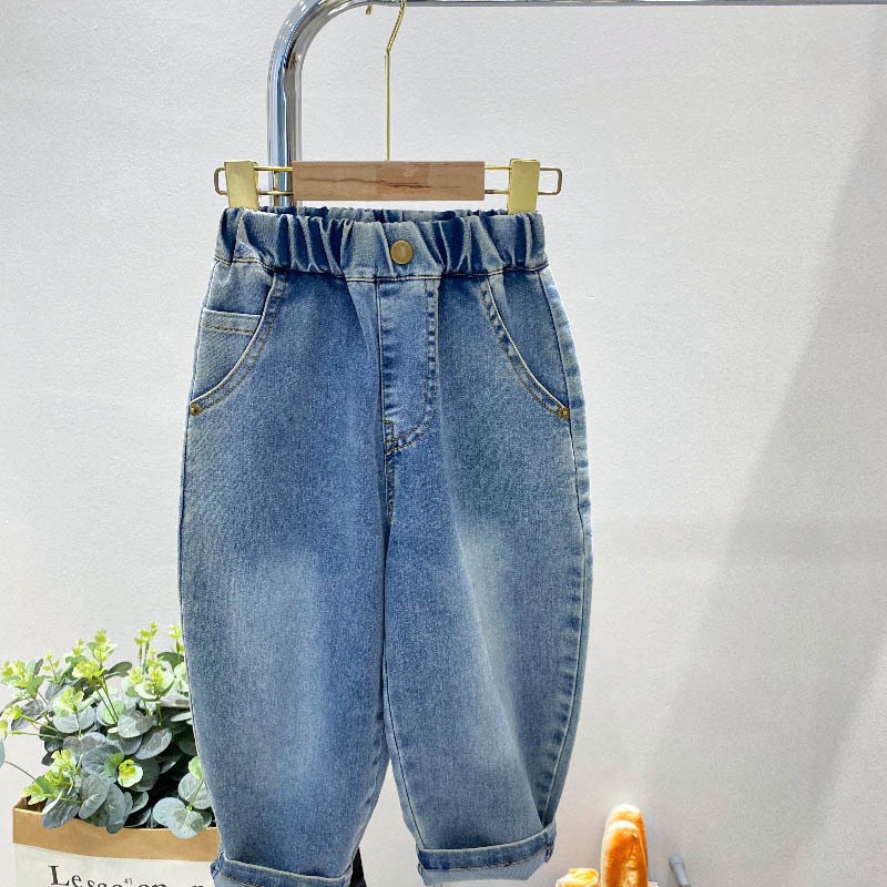 Quần Jean Dài Dáng Rộng Thời Trang Mùa Xuân Giản Dị Dành Cho Bé Trai