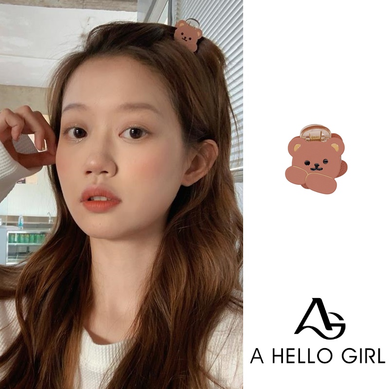 Ahellogirl Kẹp tóc hình gấu dễ thương phong cách Hàn Quốc cho nữ