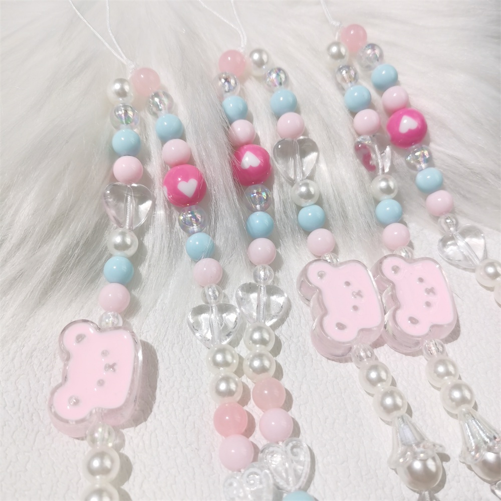 Dây Đeo Điện Thoại Bằng Acrylic Mềm Hình Gấu / Mèo Nhiều Màu Dễ Thương Chống Thất Lạc