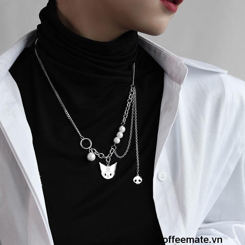 【coffeemate】⚡ Kulomi Cat Reflective Pearl Mosaic Vòng cổ nhẹ sang trọng Chuỗi cổ