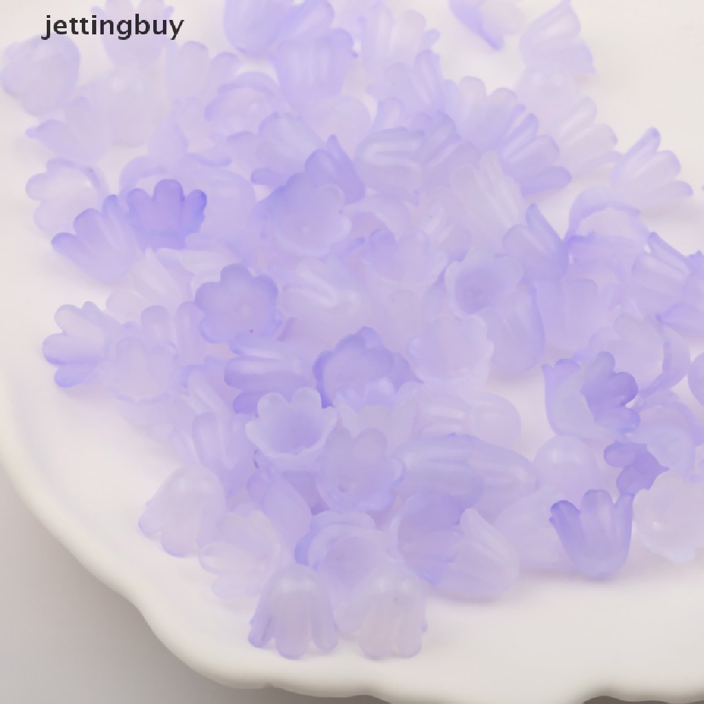 Bộ 100 hạt xâu chuỗi JETTING hình hoa chuông nhiều màu sắc làm trang sức thủ công DIY