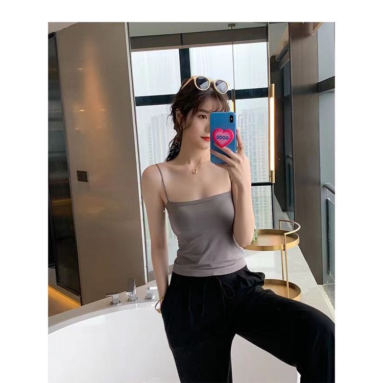 Áo 2 dây nữ coptop cao cấp - có mút đệm ngực mỏng - áp bra nữ bản bự   - Rosa
