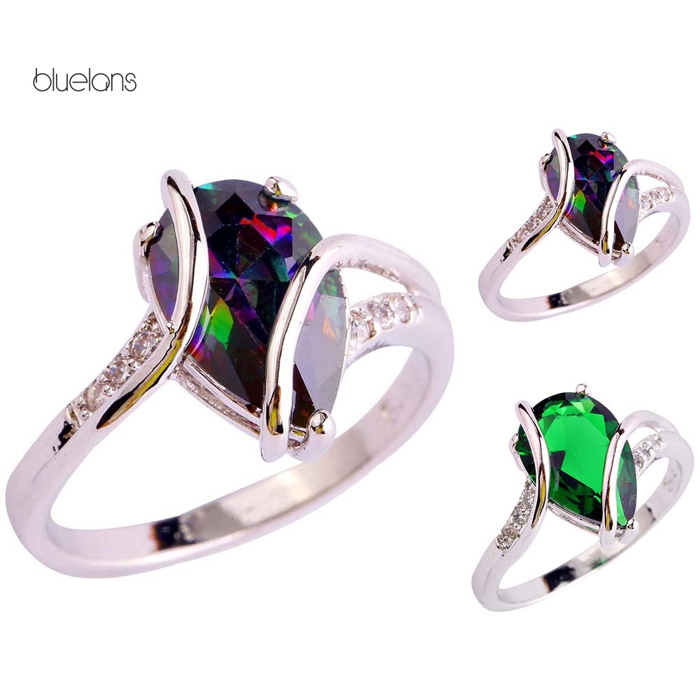 Nhẫn Đính Đá Hình Giọt Nước Thời Trang Cho Nữ