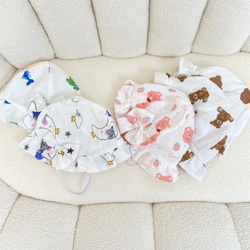 Nón Tai Bèo Đính Nơ Có Thể Điều Chỉnh Thân Thiện Với Làn Da Trẻ Em