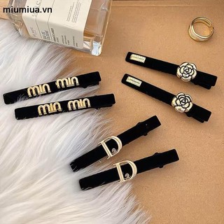 👾miuaKẹp Tóc Mỏ Vịt Màu Đen Phong Cách Retro