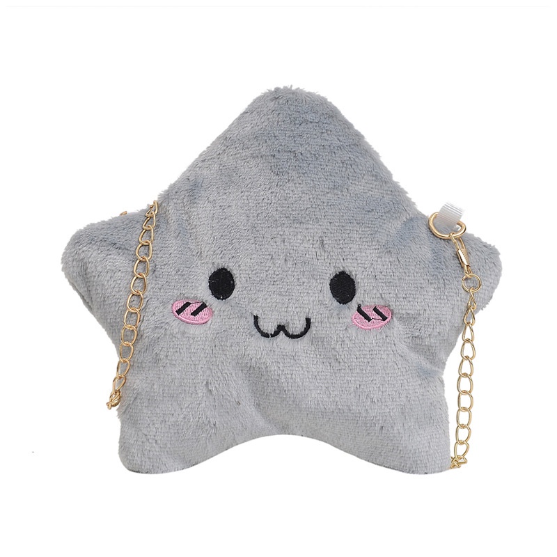 Túi Đeo Chéo Bằng Nhung Lông Phối Dây Xích Dễ Thương Dành Cho Trẻ Em