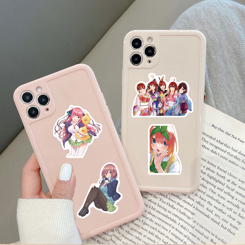 Bộ 50 Miếng Dán Anime The Quintessential Quintuplets Bằng PVC Trang Trí Ván Trượt / Laptop / Xe Hơi / Guitar /