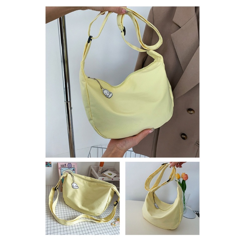 Túi Đeo Chéo Màu Trơn Phong Cách Harajuku Dễ Thương Cho Nữ