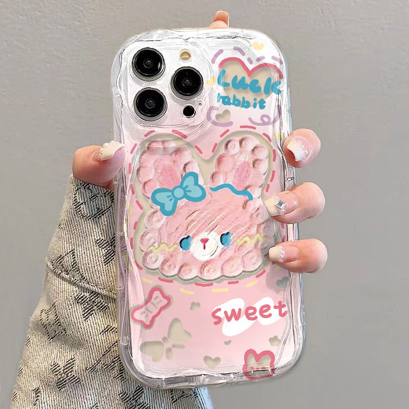 ✅Ốp Điện Thoại Mềm Trong Suốt Chống Sốc Có Kẹp Tóc Xanh Dương Cho iPhone14 / 13promax 12 / 11 7 / 8p xs / r