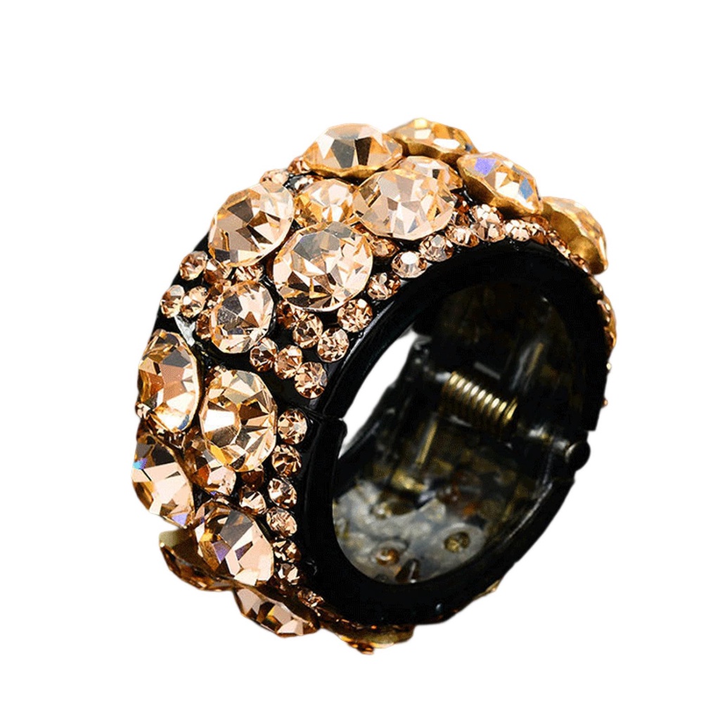 Kẹp Tóc Đuôi Ngựa Đính Đá Nhiều Màu Sắc Chống Trượt Thời Trang